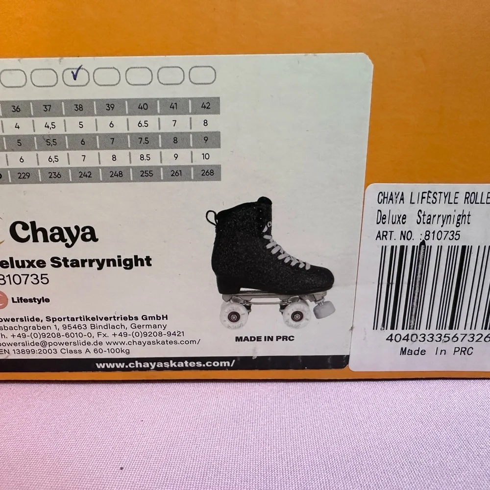 Chaya Women’s or Kids Glitter Quad Roller Skates - Black - Picture 5 of 8